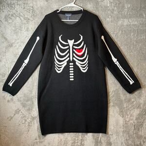 Modcloth | Dresses | Modcloth The Love Remains Sweater Dress Skeleton Dress  Size Large | Poshmark